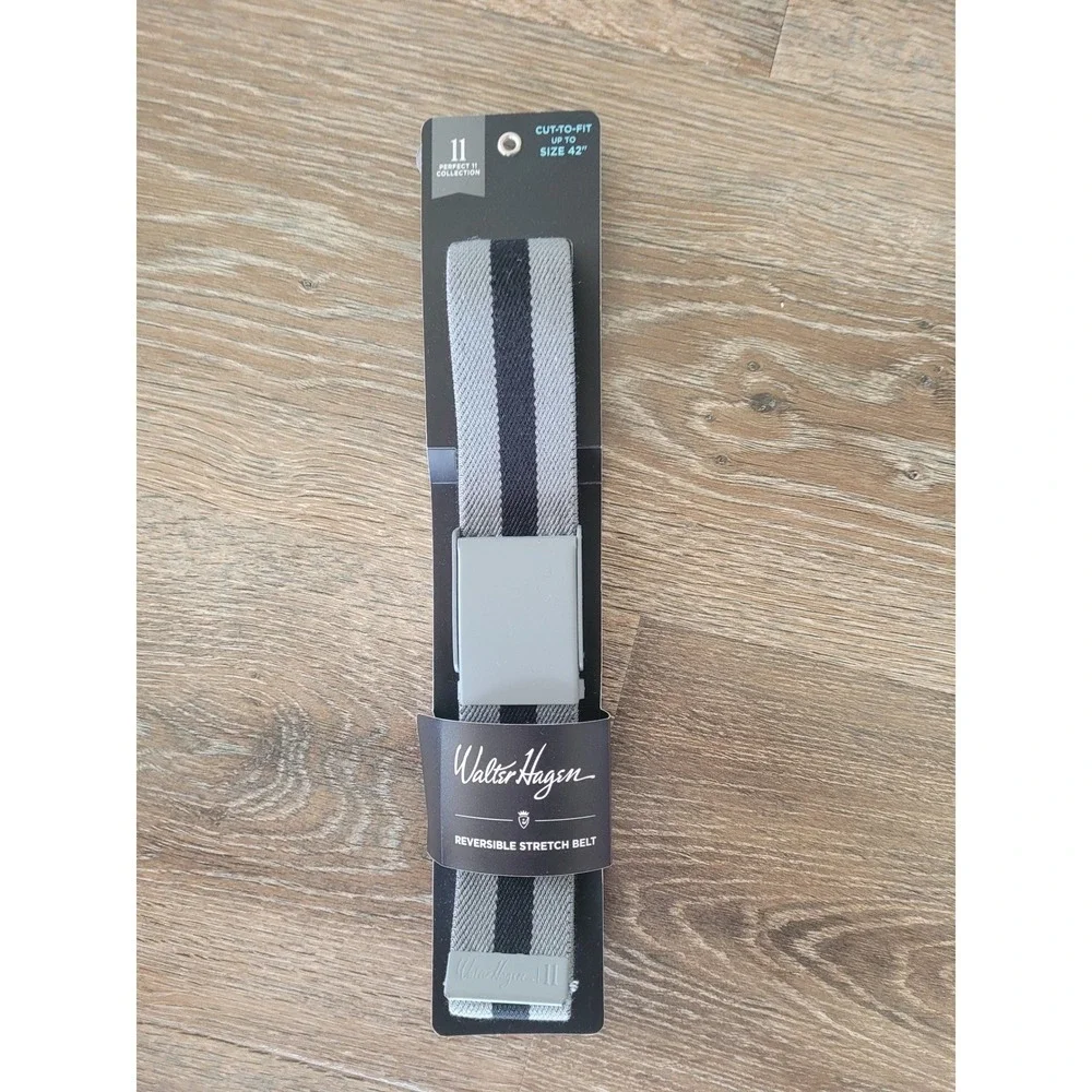 Walter Hagen Mens Reversible Stretch Golf Belt Grey Black Cut To Fit Up To 42 #8